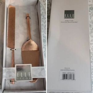 NIB Elle Decor Copper 2-Piece Cake Serving Set